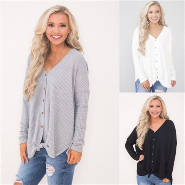 women's blouses & shirts fashion lady knit clothes long sleeve button shirt blouse coat knitted outwear sija, White
women's blouses & shirts fashion lady knit clothes long sleeve button shirt blouse coat knitted outwear sija, White