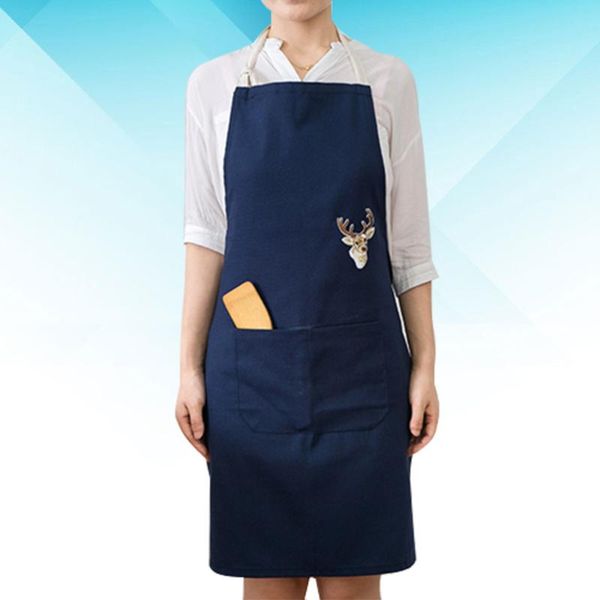 aprons 1pc apron cotton and linen kitchen workplace restaurant overall for men (dark blue embroidered elk pattern strap ra
aprons 1pc apron cotton and linen kitchen workplace restaurant overall for men (dark blue embroidered elk pattern strap ra