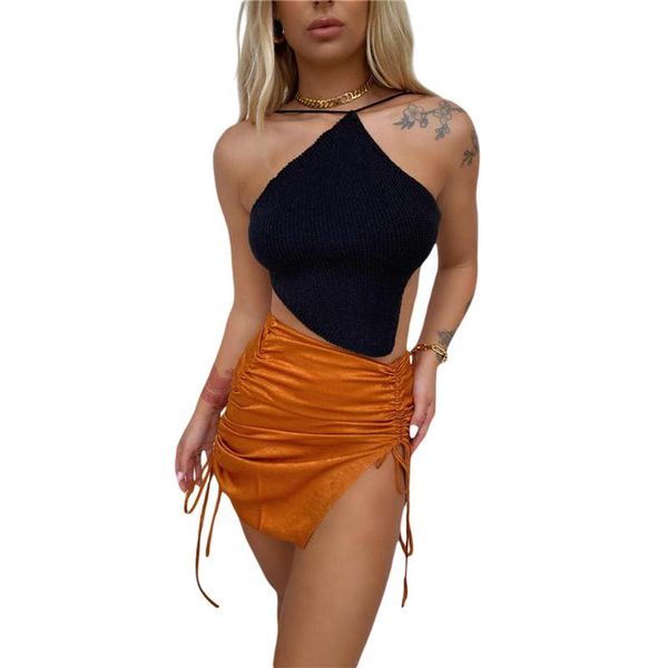 women's tanks & camis summer ladies chest wrap, girls solid color hanging neck lace up sleeveless knitted camisole irregular hem top, White
women's tanks & camis summer ladies chest wrap, girls solid color hanging neck lace up sleeveless knitted camisole irregular hem top, White