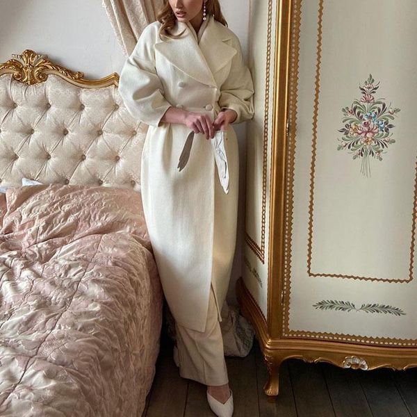 women's wool & blends xmax fashion solid turn down collar coats women elegant long jackets double breasted collected waisted ladies, Black
women's wool & blends xmax fashion solid turn down collar coats women elegant long jackets double breasted collected waisted ladies, Black