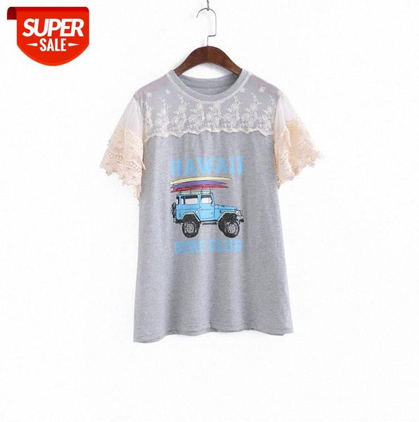 li zhiqi korean women's lace stitching mesh hollow short-sleeved printed t-shirt 110356 #lz3y, Black;gray
li zhiqi korean women's lace stitching mesh hollow short-sleeved printed t-shirt 110356 #lz3y, Black;gray