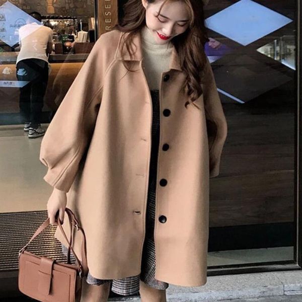 women's wool & blends jmprs winter women faux coat cotton thick long sleeve single breasted female jackets causal loose korean clothes, Black
women's wool & blends jmprs winter women faux coat cotton thick long sleeve single breasted female jackets causal loose korean clothes, Black