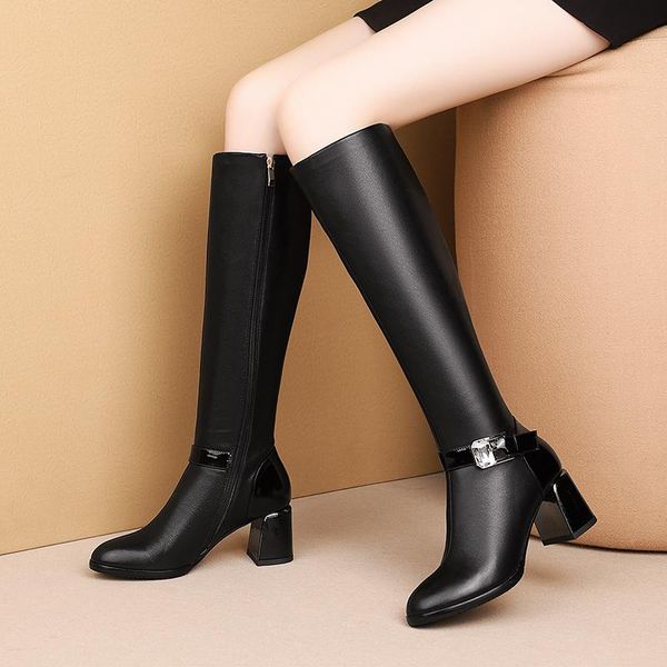boots 2021 fashion crystal knee high leather women autumn sqaure heel long winter zipper shoes woman, Black
boots 2021 fashion crystal knee high leather women autumn sqaure heel long winter zipper shoes woman, Black