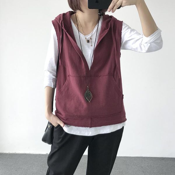 women's vests 2021 women autumn korean plus size sleeveless jackets ladies fashion hooded casual waistcoat pullover female tooling, Black;white
women's vests 2021 women autumn korean plus size sleeveless jackets ladies fashion hooded casual waistcoat pullover female tooling, Black;white