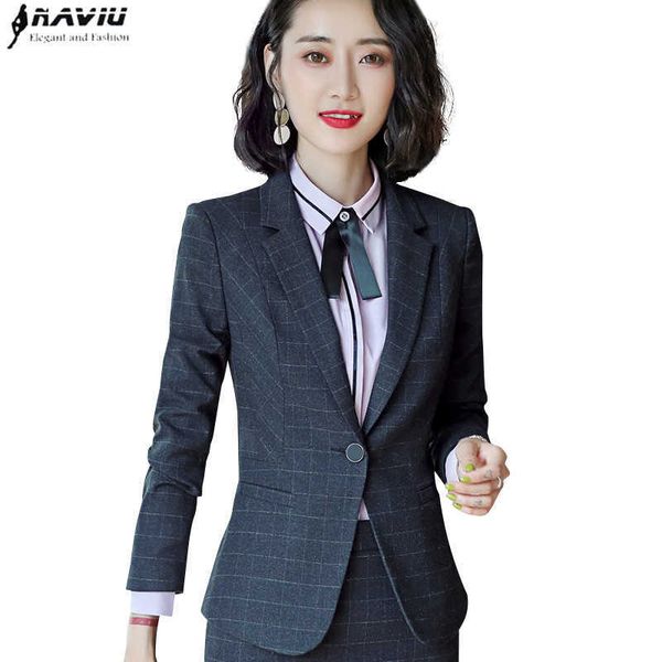 plaid blazer women autumn winter formal business slim long sleeve jacket office ladies plus size work coat 210604, White;black
plaid blazer women autumn winter formal business slim long sleeve jacket office ladies plus size work coat 210604, White;black