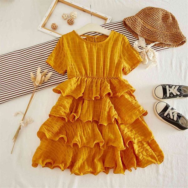 summer holiday kids girls girl dresses ruffles solid short sleeve knee length layered 3 8y, Red;yellow
summer holiday kids girls girl dresses ruffles solid short sleeve knee length layered 3 8y, Red;yellow