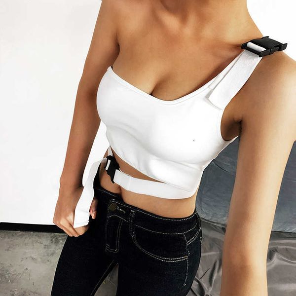 women's tanks & camis women cool single one shoulder tank vest bare midriff sleeveless adjustable t-shirt femme summer beach crop club, White
women's tanks & camis women cool single one shoulder tank vest bare midriff sleeveless adjustable t-shirt femme summer beach crop club, White