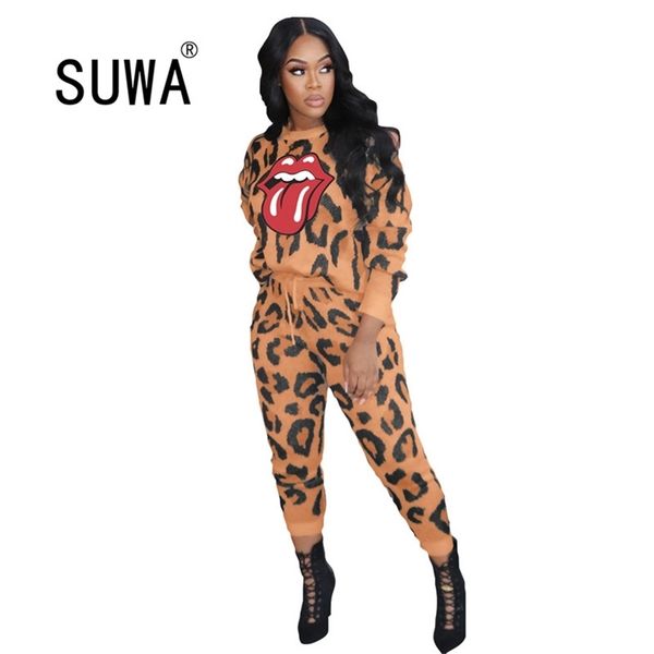 leopard and mouth printed fashion two piece set women outfits pullover sweat high waisted pants fall winter knitted street 210525, White
leopard and mouth printed fashion two piece set women outfits pullover sweat high waisted pants fall winter knitted street 210525, White