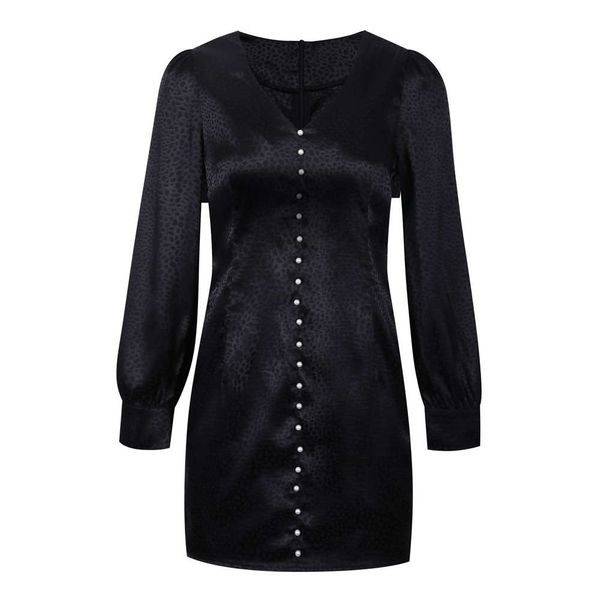 spring autumn long sleeve v-neck pearl simple women, White;black