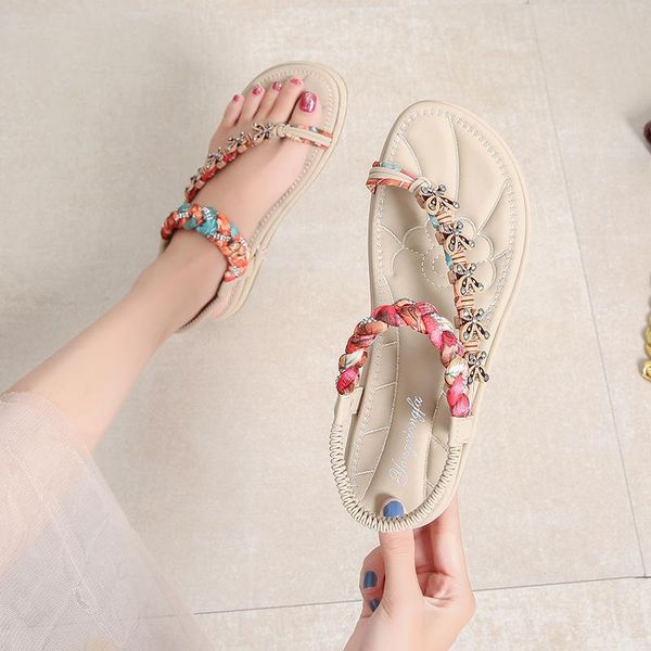 sandals 2021 bohemian women retro rhinestone beaded round toe flat tpr soft sole outdoor beach shoes, Black
sandals 2021 bohemian women retro rhinestone beaded round toe flat tpr soft sole outdoor beach shoes, Black