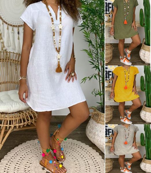 dress 2021 spring/summer loose skirt short sleeve v-neck cotton and linen dresses women's clothing, Black;gray
dress 2021 spring/summer loose skirt short sleeve v-neck cotton and linen dresses women's clothing, Black;gray