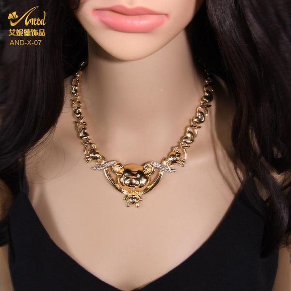 earrings & necklace big bear nigerian jewellery set gold jewelry bridal wedding ethiopian african bracelet ring sets, Silver
