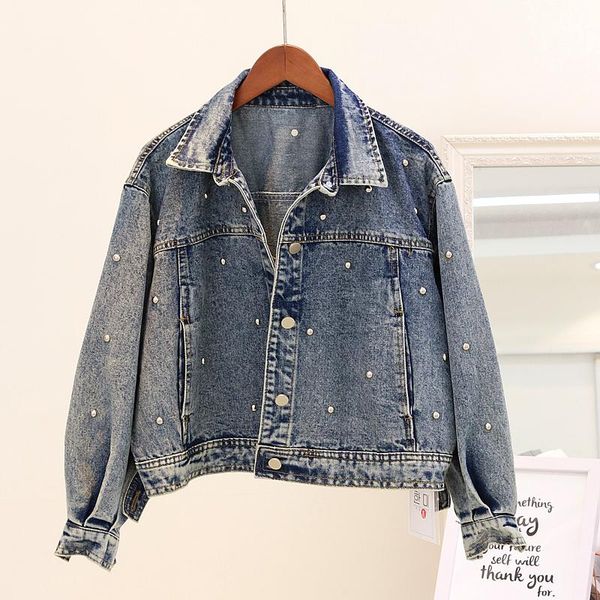women's jackets 2021 autumn pure color long sleeve rivet jeans jacket female short denim coat outwear student chaqueta mujer, Black;brown
women's jackets 2021 autumn pure color long sleeve rivet jeans jacket female short denim coat outwear student chaqueta mujer, Black;brown