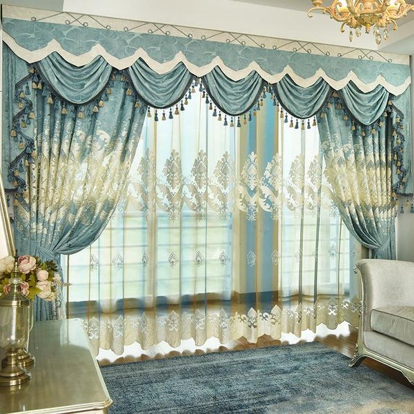 curtain & drapes european luxury light blue embroidered blackout polyester cotton curtains for bedroom window living room
curtain & drapes european luxury light blue embroidered blackout polyester cotton curtains for bedroom window living room