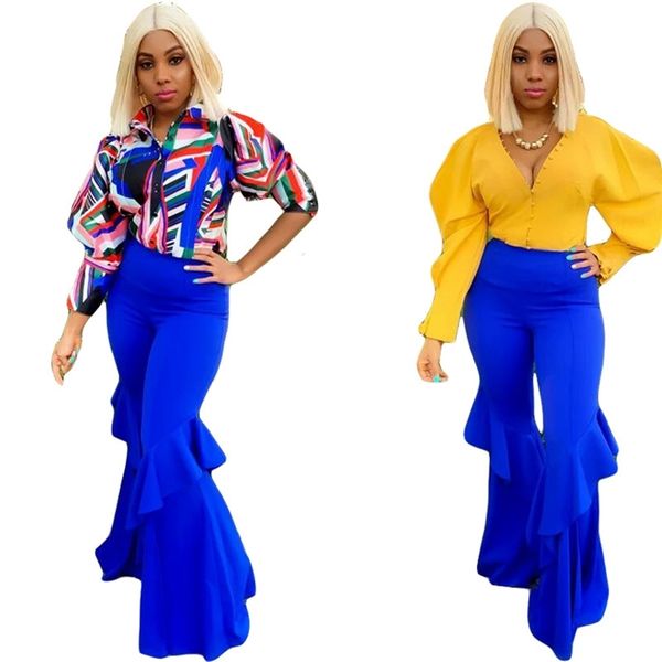 solid elastic high waist ruffles pants women double wide leg long elegant flare casual streetwear mujer pant 210517, Black;white
solid elastic high waist ruffles pants women double wide leg long elegant flare casual streetwear mujer pant 210517, Black;white