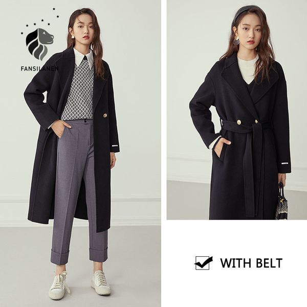 fansilanen 100% wool blend long women's autumn cashmere black winter coat female woolen pink jacket overcoat ladies 201224
fansilanen 100% wool blend long women's autumn cashmere black winter coat female woolen pink jacket overcoat ladies 201224