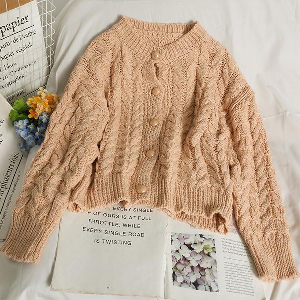 women's knits & tees autumn winter knitted female cardigan loose streetwear knit sweater coat cute o neck women jacket, White
women's knits & tees autumn winter knitted female cardigan loose streetwear knit sweater coat cute o neck women jacket, White