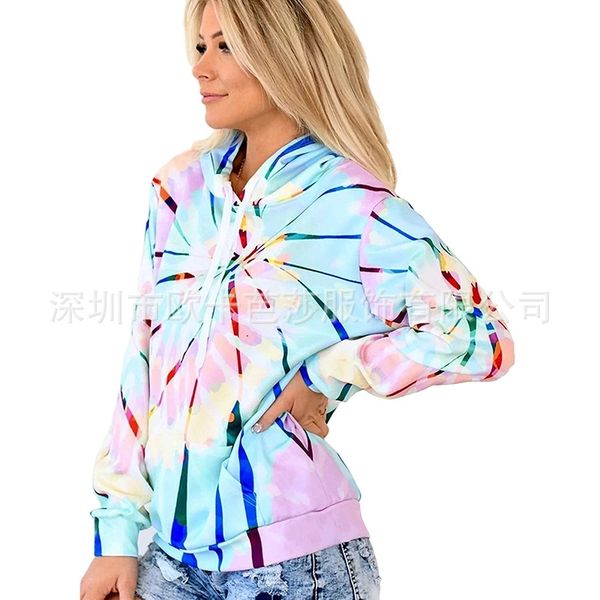 2021 spring and autumn winter new women's sweater tie dyed hooded sports loose top, Black
2021 spring and autumn winter new women's sweater tie dyed hooded sports loose top, Black