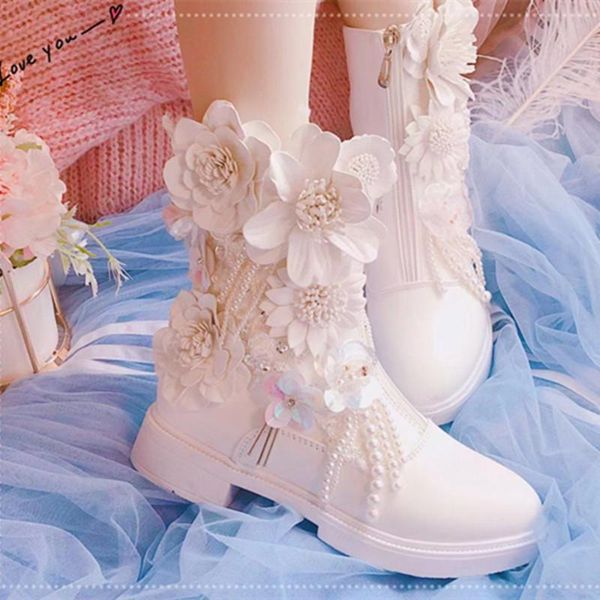 boots womens round toe flowers beads diy ankle tassels white lace up chunky heel shoes lolita sweet princess, Black
boots womens round toe flowers beads diy ankle tassels white lace up chunky heel shoes lolita sweet princess, Black