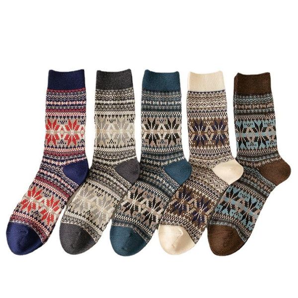 men's socks 10 pairs autumn winter russian ethnic style wool blended snowflake pattern, Black
men's socks 10 pairs autumn winter russian ethnic style wool blended snowflake pattern, Black