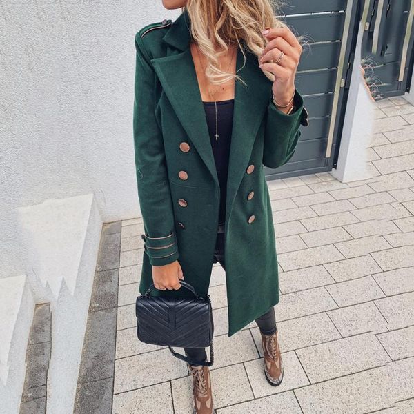 women's wool & blends 2021 long winter women sleeve fashion double-breasted loose straight dress notched lapel casual female, Black
women's wool & blends 2021 long winter women sleeve fashion double-breasted loose straight dress notched lapel casual female, Black