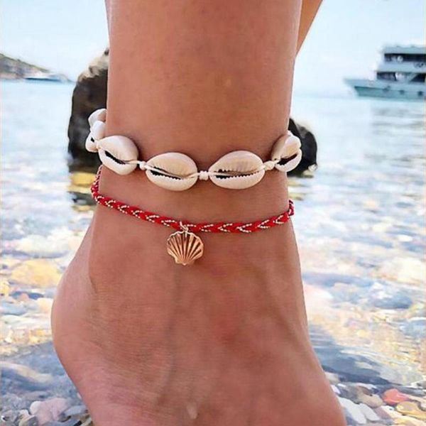 anklets 2pcs/set cowrie shell charm women woven anklet bracelet summer beach jewelry gift, Red;blue
anklets 2pcs/set cowrie shell charm women woven anklet bracelet summer beach jewelry gift, Red;blue