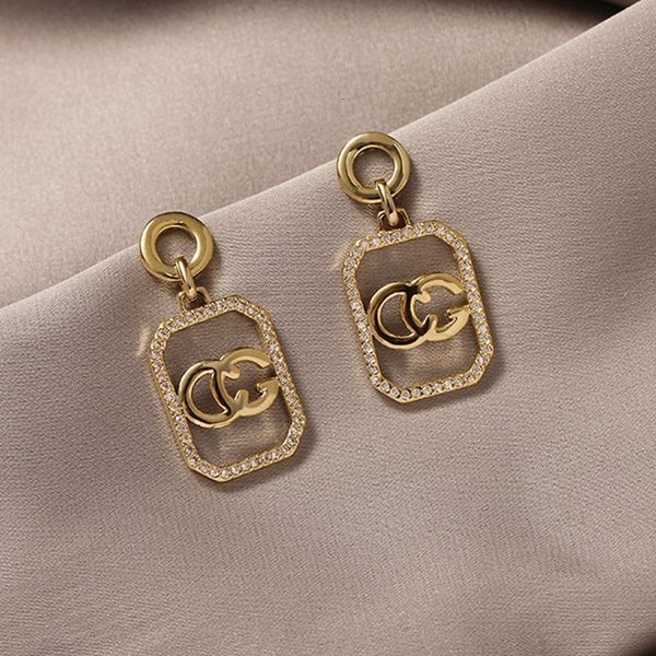 2021 designers womens earringssilver needle new g letter hollowed out square diamond inlaid double g highgrade fashion earrings design, Golden
2021 designers womens earringssilver needle new g letter hollowed out square diamond inlaid double g highgrade fashion earrings design, Golden