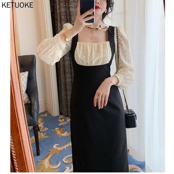 casual dresses lace vintage black midi dress women patchwork sweet elegant evening party female korean chic 2021 autumn, Black;gray
casual dresses lace vintage black midi dress women patchwork sweet elegant evening party female korean chic 2021 autumn, Black;gray