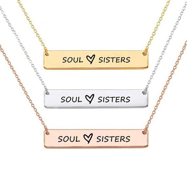 Inspirational Horizontal Engraved Bar Pendant Necklace Soul Sisters For Teen Friends Necklaces, Silver
Inspirational Horizontal Engraved Bar Pendant Necklace Soul Sisters For Teen Friends Necklaces, Silver
