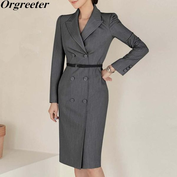 double-breasted suit dress spring ol temperament slim long sleeve bodycon pencil blazer 210525, Black;gray
double-breasted suit dress spring ol temperament slim long sleeve bodycon pencil blazer 210525, Black;gray