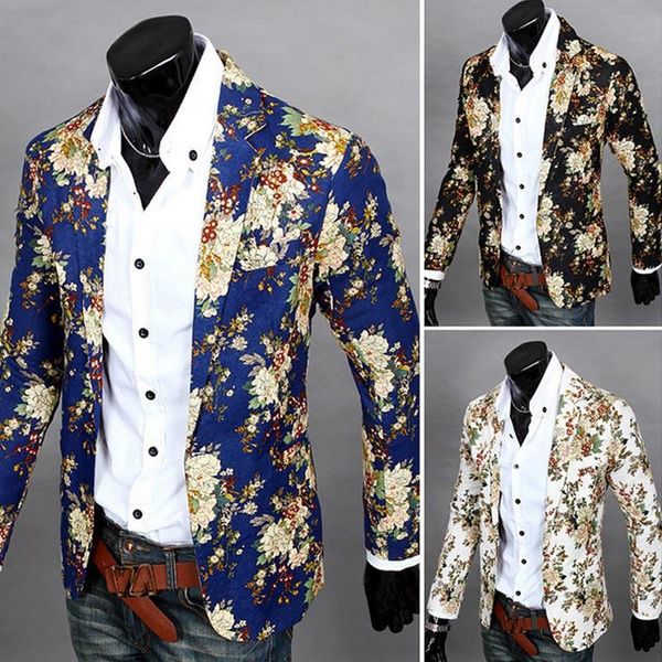 men's suits & blazers nice fashion men floral printing blazer slim party single breasted suit jacket long sleeve coat h8, White;black
men's suits & blazers nice fashion men floral printing blazer slim party single breasted suit jacket long sleeve coat h8, White;black