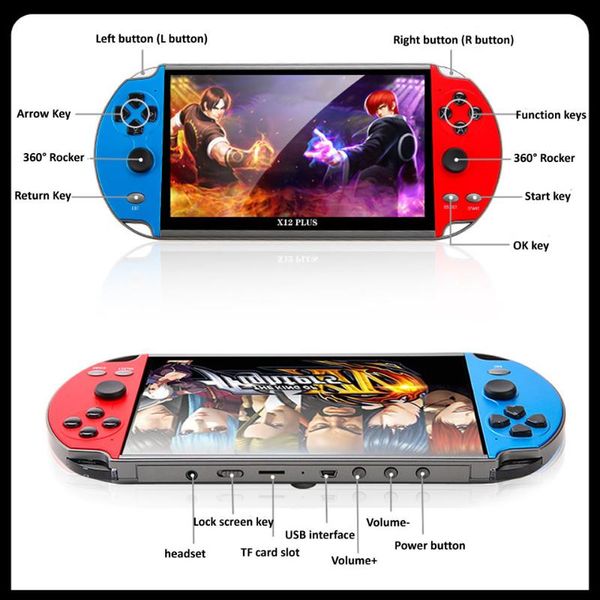 portable game players 7-inch lcd dual joystick handheld retro video mp5 player tf card, outmix x12 plus electronic console 3000 games
portable game players 7-inch lcd dual joystick handheld retro video mp5 player tf card, outmix x12 plus electronic console 3000 games