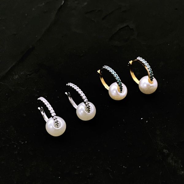s925 sterling silver round hoop zircon pearl european and american earrings personality fashion luxury brand monaco jewelry gift for girlfri, Golden;silver
s925 sterling silver round hoop zircon pearl european and american earrings personality fashion luxury brand monaco jewelry gift for girlfri, Golden;silver