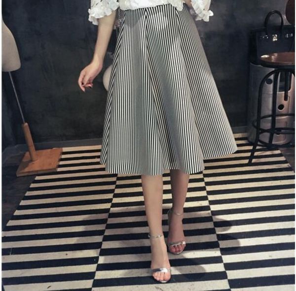 black and white vertical women skirts stripe tutu a line elegant casual high waist spring autumn
black and white vertical women skirts stripe tutu a line elegant casual high waist spring autumn