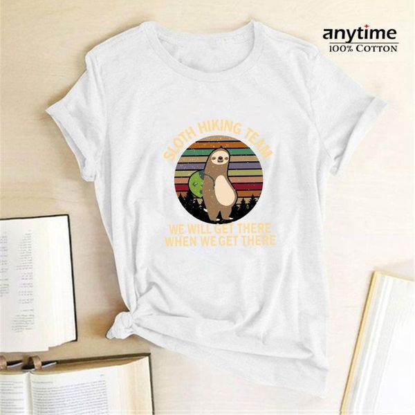 women's t-shirt prime cotton sloth hiking team printed t-shirts women summer graphic tees loose aesthetic clothes anime round neck, White
women's t-shirt prime cotton sloth hiking team printed t-shirts women summer graphic tees loose aesthetic clothes anime round neck, White