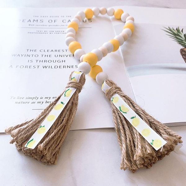 decorative objects & figurines fruit wood bead garland with tassel lemon/watermelon slice pendant farmhouse rustic summer decor art crafts h 
decorative objects & figurines fruit wood bead garland with tassel lemon/watermelon slice pendant farmhouse rustic summer decor art crafts h