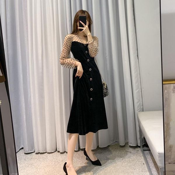 casual dresses coigarsam autumn women's dress 2021 spring french style full sleeve polka dot v-neck black traf robe vestidos, Black;gray
casual dresses coigarsam autumn women's dress 2021 spring french style full sleeve polka dot v-neck black traf robe vestidos, Black;gray