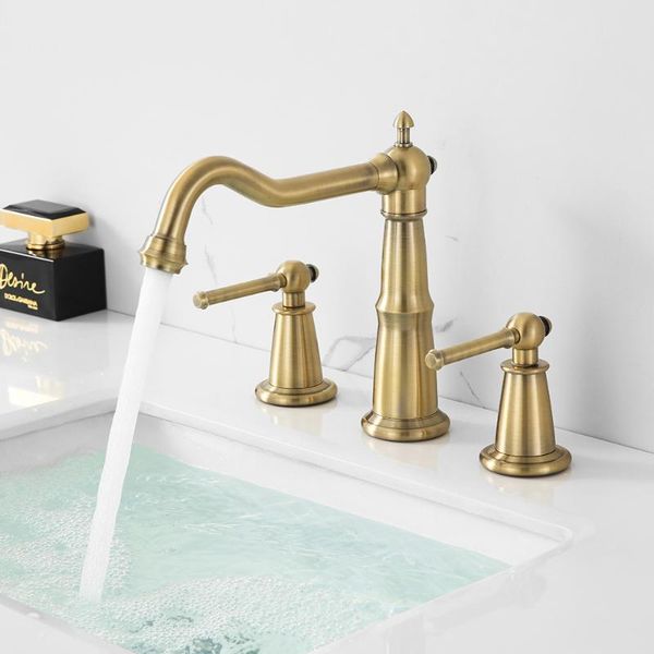 luxury brass bathroom sink faucet 3 holes 2 handles basin mixer tap fashion copper original design antique faucets
luxury brass bathroom sink faucet 3 holes 2 handles basin mixer tap fashion copper original design antique faucets