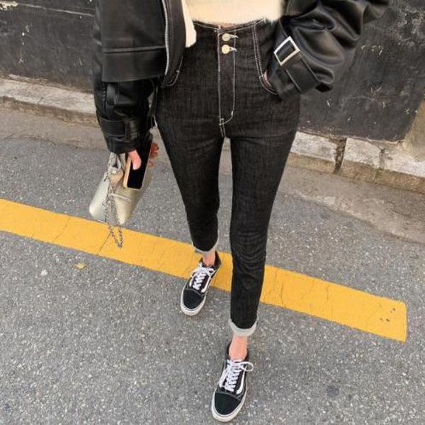 women's jeans genayooa korean style high waist black casual demin streetwear skinny woman autumn women pants 2021, Blue
women's jeans genayooa korean style high waist black casual demin streetwear skinny woman autumn women pants 2021, Blue
