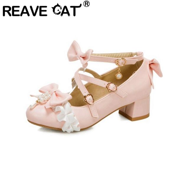 dress shoes reave cat ladies sweet japanese lolita cosplay pumps lace round toe square heels 4cm buckle pu big size 28-48 party autumn a3263, Black
dress shoes reave cat ladies sweet japanese lolita cosplay pumps lace round toe square heels 4cm buckle pu big size 28-48 party autumn a3263, Black