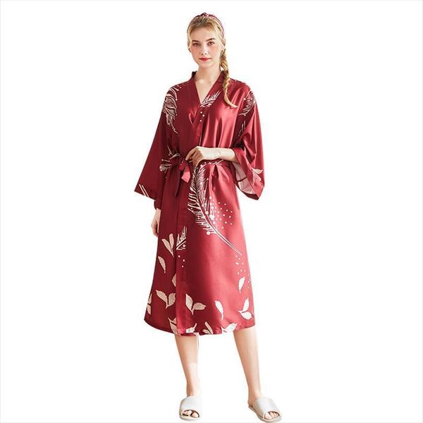 silk robe spring summer women sleepwear print long bathrobe fashion dressing gown female home clothes, Black;red
silk robe spring summer women sleepwear print long bathrobe fashion dressing gown female home clothes, Black;red