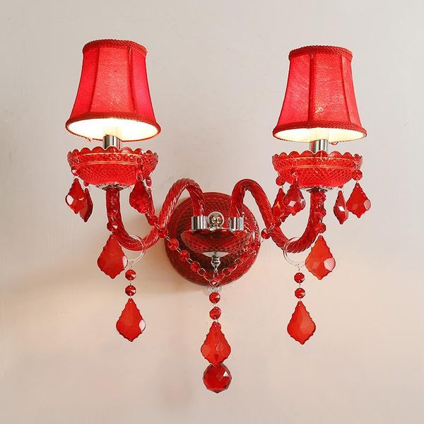 wall lamp european living room crystal red double-headed bedroom bedside el corridor light
wall lamp european living room crystal red double-headed bedroom bedside el corridor light