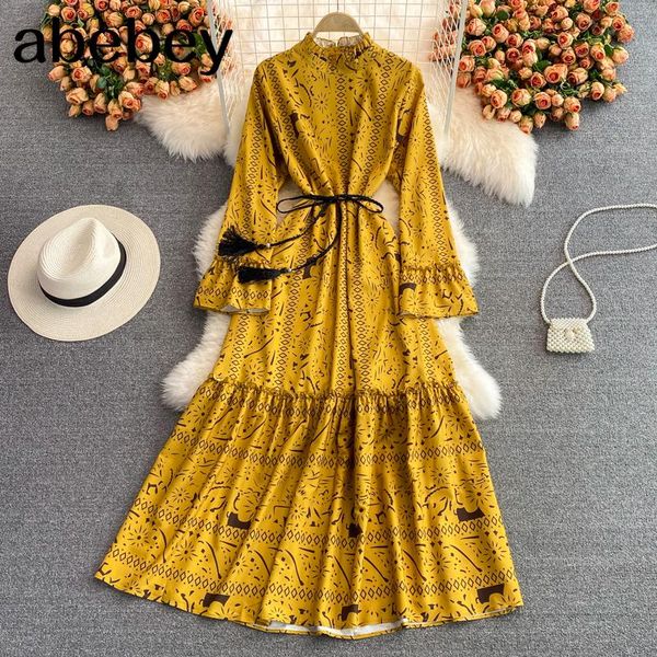 casual dresses 2021 spring autumn temperament stand collar flare sleeve dress ruffles patchwork high waist lace up print long a-line, Black;gray
casual dresses 2021 spring autumn temperament stand collar flare sleeve dress ruffles patchwork high waist lace up print long a-line, Black;gray