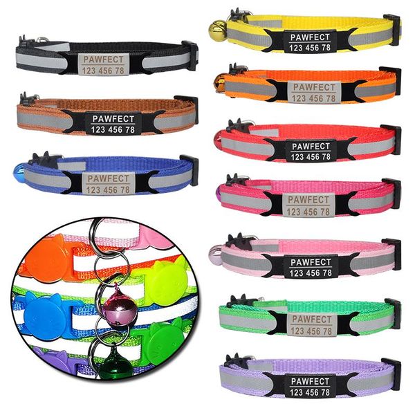 reflective cat safety buckle collar adjustable custom personalized id engraving nylon puppy kittens necklace collars & leads
reflective cat safety buckle collar adjustable custom personalized id engraving nylon puppy kittens necklace collars & leads