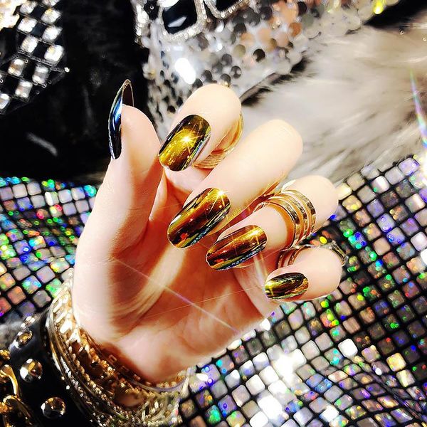 false nails 24pcs nail with glue aurora effect artificial fake for woman metallic chrom reflective full cover finger tips, Red;gold
false nails 24pcs nail with glue aurora effect artificial fake for woman metallic chrom reflective full cover finger tips, Red;gold