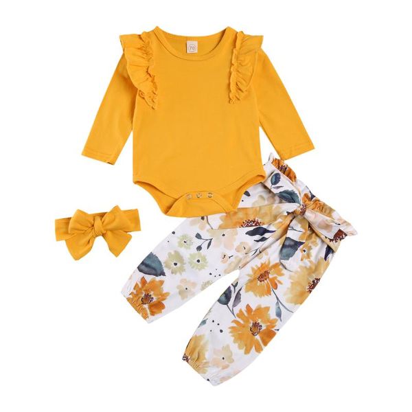 emmababy 2021 spring 0-24m baby girl 3pcs set bow sunflower print pants+yellow flared long sleeve bodysuit+headband clothes clothing sets, White
emmababy 2021 spring 0-24m baby girl 3pcs set bow sunflower print pants+yellow flared long sleeve bodysuit+headband clothes clothing sets, White