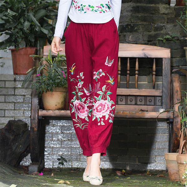 women's pants & capris ethnic pantalon femme 2021 women spring hippie ankle-length blue red black flowers embroidery pant harem db494, Black;white
women's pants & capris ethnic pantalon femme 2021 women spring hippie ankle-length blue red black flowers embroidery pant harem db494, Black;white