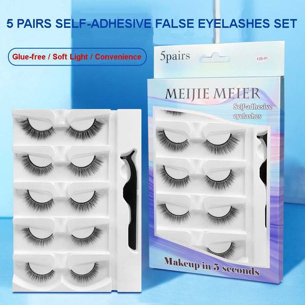 natural 5 pairs 3d self-adhesive false eyelashes set super soft & light handmade reusable fake lashes glue-with tweezer easy to wear 6 model
natural 5 pairs 3d self-adhesive false eyelashes set super soft & light handmade reusable fake lashes glue-with tweezer easy to wear 6 model