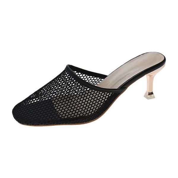 slippers closed toe mesh half women's fashion korean style sweet square stiletto heel color high lazy shoes a732, Black
slippers closed toe mesh half women's fashion korean style sweet square stiletto heel color high lazy shoes a732, Black