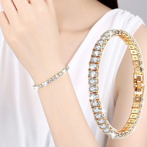 link, chain fashion luxury copper inlaid zircon bracelet europe and america jewellery for women gift, Black
link, chain fashion luxury copper inlaid zircon bracelet europe and america jewellery for women gift, Black